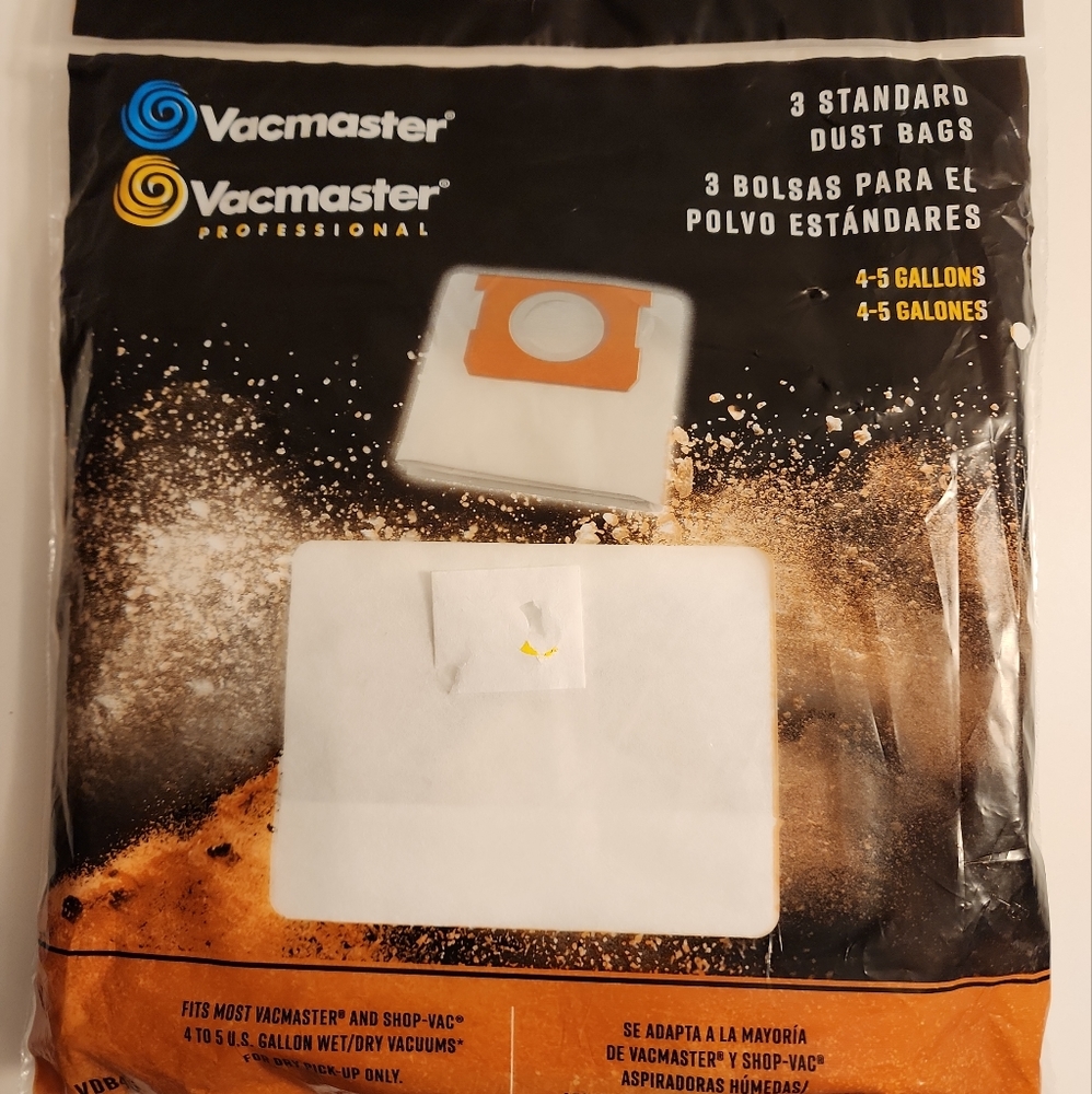Vacmaster 4-5 Gallons Dry Vacuum Dust Bags (3 Pack) for Vacmaster & Shop Vac